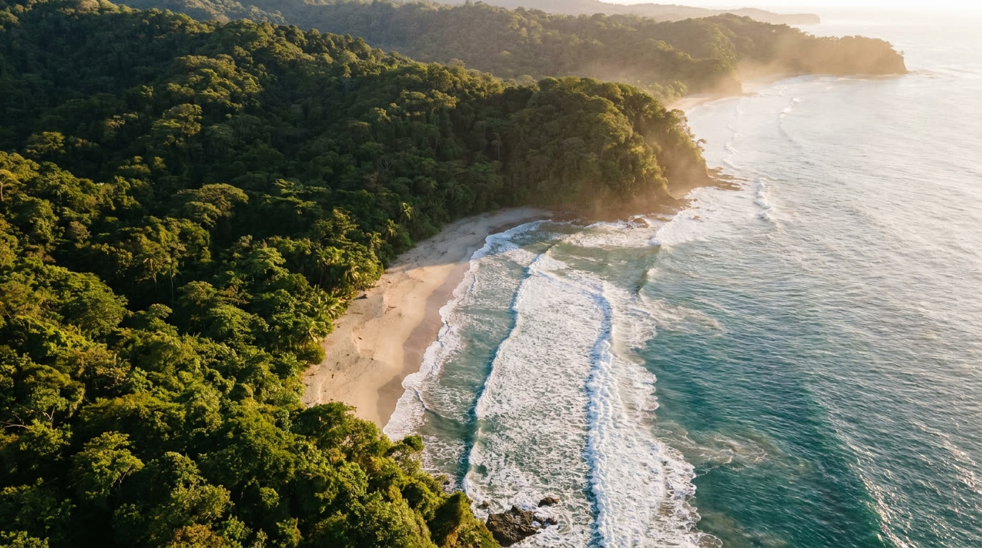 Aerial view of the Costa Rica Pacific coastline