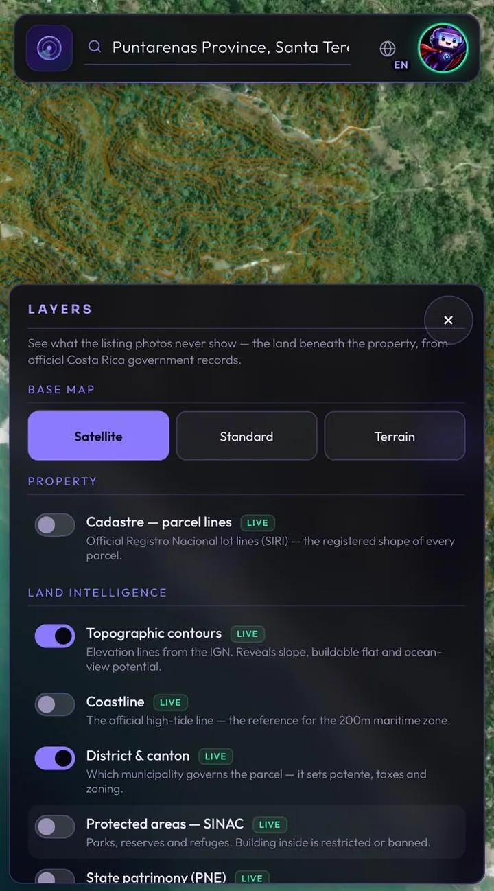 Folio land-intelligence layers