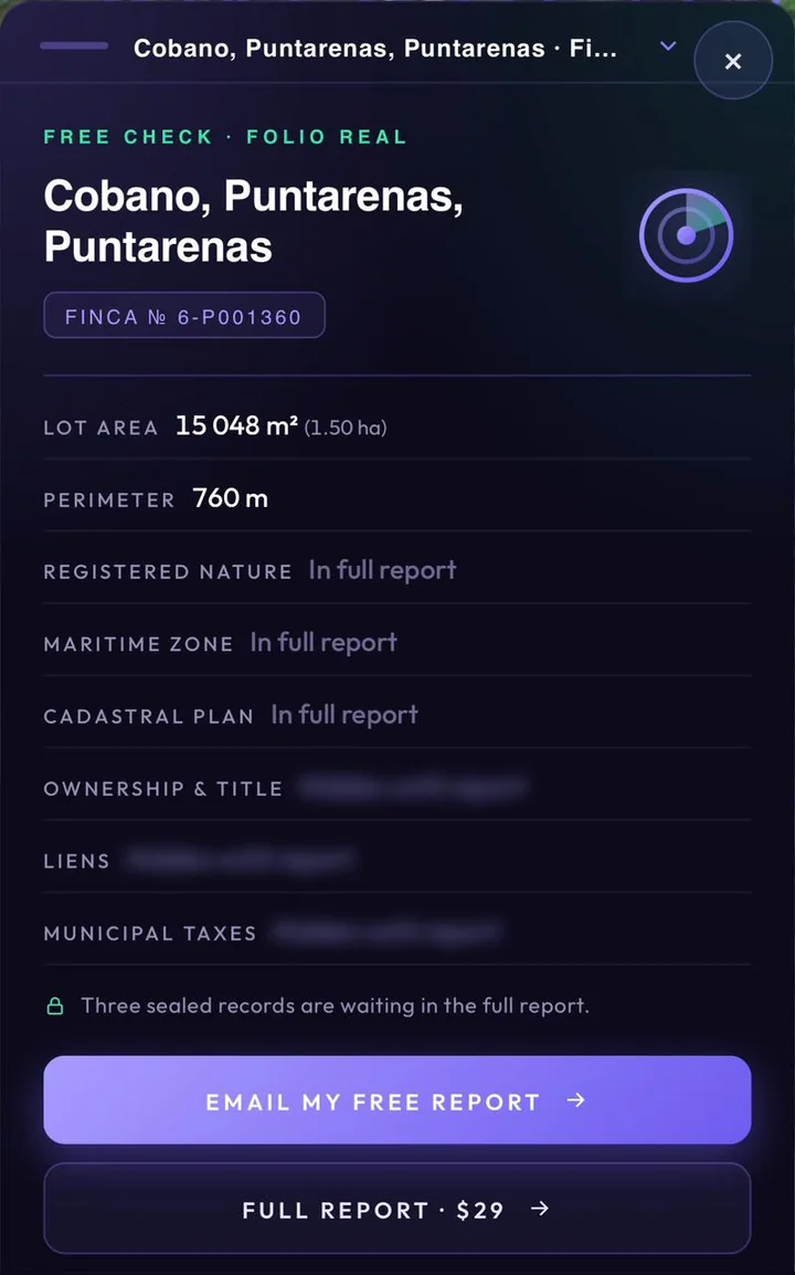 Folio verified property report