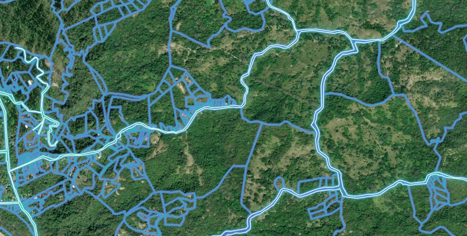 Mapa de Folio con parcelas inscritas en el catastro cerca de las colinas de Cóbano, Puntarenas, número de finca